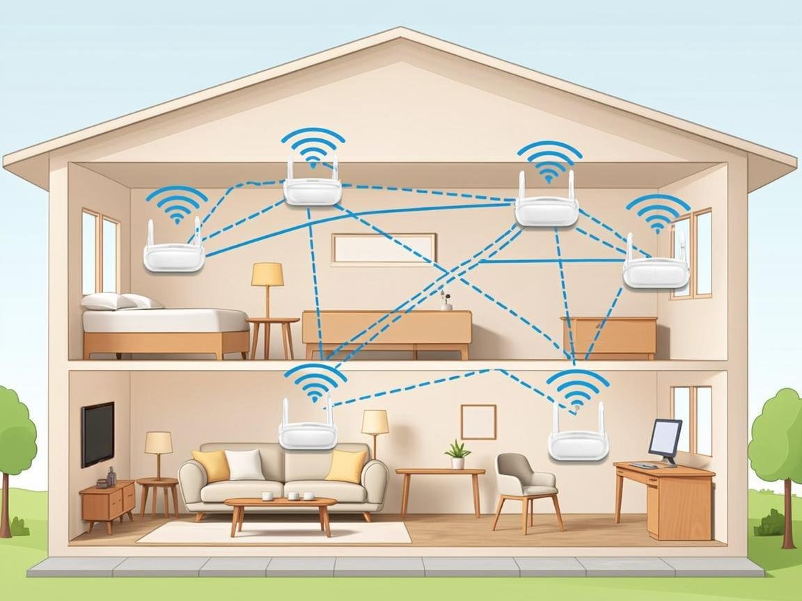 Mesh WiFi system full home coverage